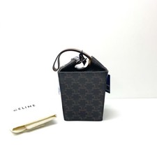 Celine Triomphe Strap Box Brown Black  Leathe...