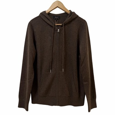 Quince Womens Mongolian Cashmere Zip Hoodie in Brown Quiet Luxury Cozy NEW