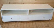 Dwell White Gloss TV Unit with 3 Drawers