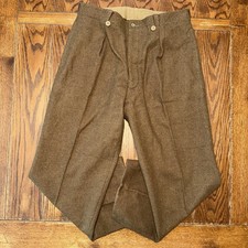 VTG French Wool Field Pants Army Armee Hunting Workwear Warm Military 50s 35x30