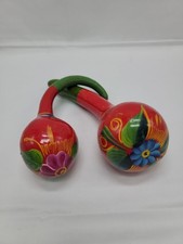 Handcrafted Mexican Gourd Maracas Handpainted 5", 7"