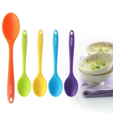 5PCS Silicone Serving Spoons Set Vituer Heat Resistant Kitchen Spoons for Coo...