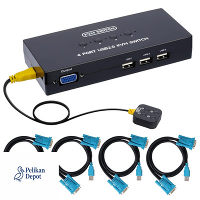 VGA KVM Schalter 4 Port USB Kabel 1920x1440