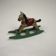 Hand Painted Wood Carved Rocking Horse Figurine Christmas Ornament 1991 Vintage