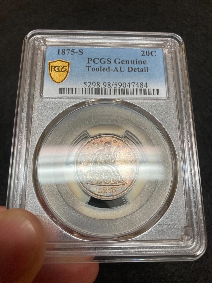 1875-S PCGS Certified Genuine Seated Liberty Twenty Cent w/ Pretty Toning - RARE - Image 2 of 4