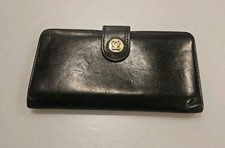 Vintage BOSCA Black Fullgrain Leather Wallet Made In The USA