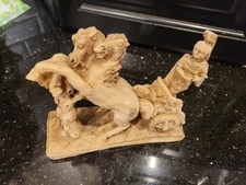 A. Santini Styled Vintage Resin Sculpture of A Roman Soldier On Chariot, Italy