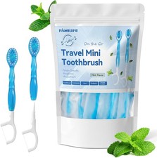 Travel Toothbrush - 5 in 1 Mini Disposable Toothbrush with Toothpaste, Floss