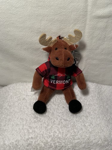 Portachiavi The Stuffed Animal House alce cerniera tirare souvenir Vermont nuovo con etichette - Foto 6 di 21