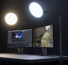 Open Box 10.2" Desk Ring Light with Clamp Stand, 360  Rotating Adjustable