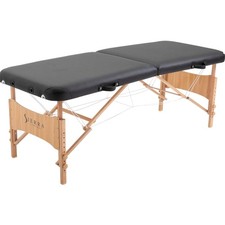 Portable Massage Table Beech Hardwood 73x28 Inches Black Stable Lightweight