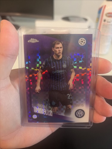Nicolò Barella /75 RC #108 Purple Geometric Topps Chrome UEFA 2025-26