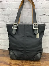 Coach Vintage Black Canvas And Leather Mini Tote shoulder bag 1835 Org Hangtag