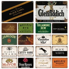 Whisky Brand Vintage Tin Metal Signs Home Décor Wall Art 8x12 Decorative Wall 