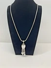 Vintage Monet Long Silver Tone Tassel Pendant Necklace 26" Retro Costume Jewelry