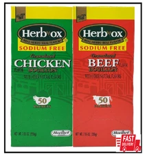Herb-Ox Bouillon Bundle,`Beef And Chicken, 100 Total Packets
