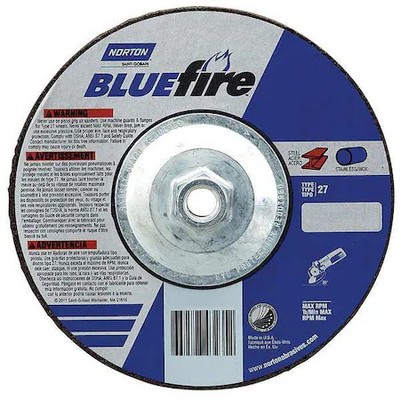 Norton Abrasives 66252843237 Depressed Center Grinding Wheel, Type 28, 9 In