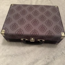 ByronStatics KTS-601BT Bluetooth Turntable Purple Damask Suitcase Record Player