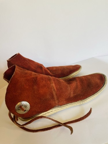 Authentische Navajo Mokassins Indianer Indianer Handarbeit Wildleder & Leder 7/8