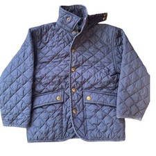 Polo Ralph Lauren Quilted Barn Jacket Navy Blue 4T Kids Heritage Style Preppy