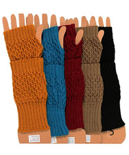 Fingerless Acrylic Sweater Knit Gloves/Arm Warmers OS