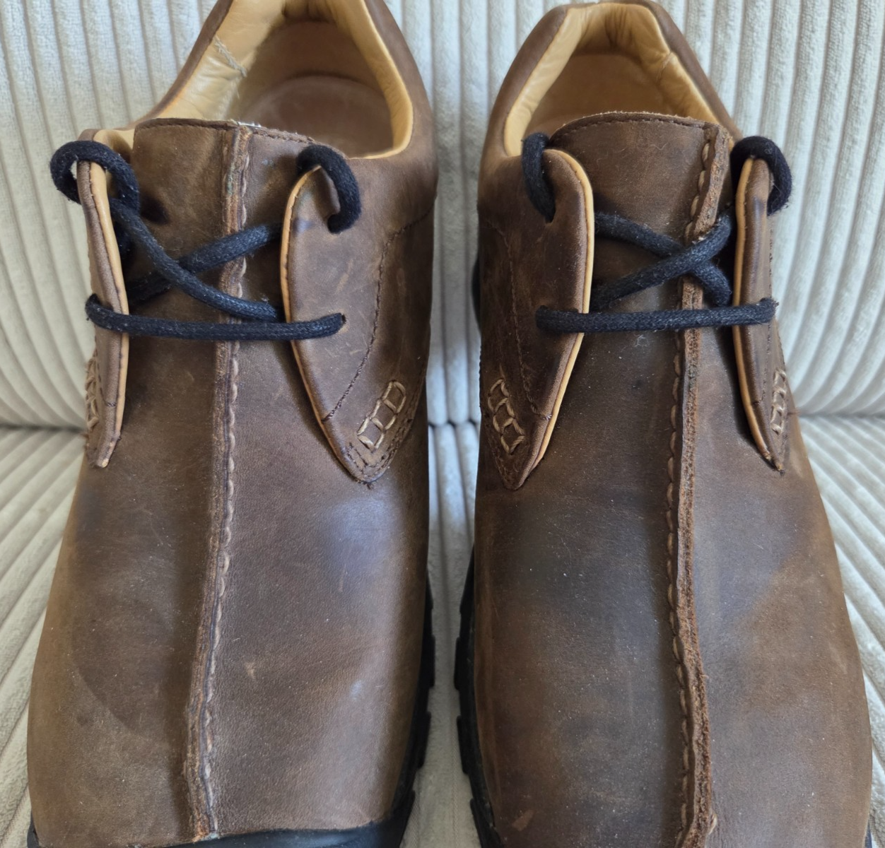 Scarpe stringate Keen da uomo in pelle marrone Boston III da trekking punta in gomma misura 9 5