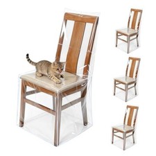 4 Packs Clear All Cover in Plastic Full Chair 20"D x 22"W x 20"H x 41"H 4 Pcs