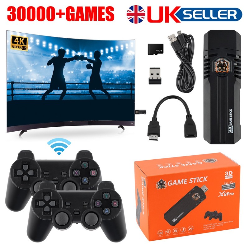 Retro Games Console 30000+ Preloaded Games 46 Emulators 4K HDMI Output 64GB Card