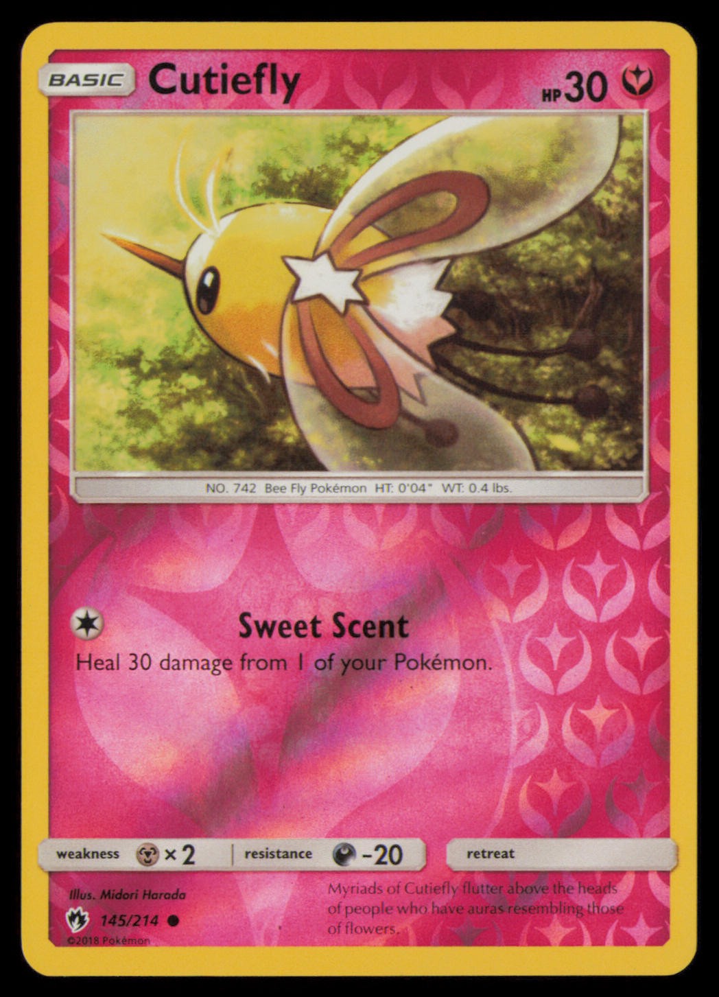 Cutiefly 145/214 Common Lost Thunder Pokemon Reverse Holo Near Mint