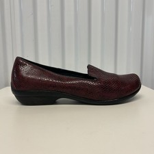 Dansko Olivia Red Leather Faux Snakeskin Loafers Women's Size EU 38 US 7.5-8