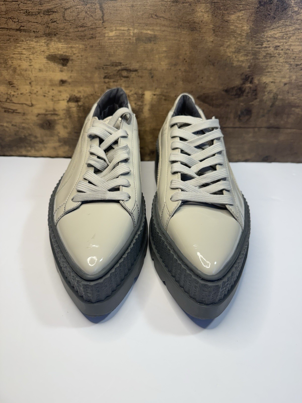 Puma X Fenty Rihanna Pointy Creeper Patent  Dove Gray Women's Size 10