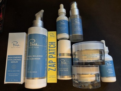 Pure Daily Care Skin Care Set Cleanser Serums Moisturizer Spot Treatment Scrub