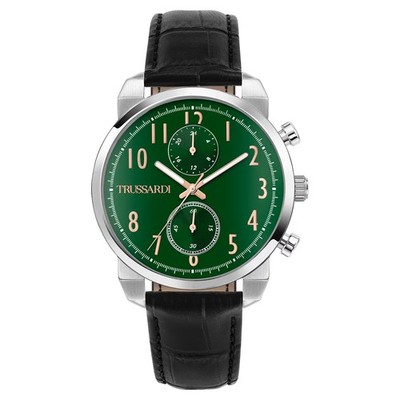 Herrenuhr TRUSSARDI T-CITY R2451154001 Multifunktion Leder Schwarz Grun