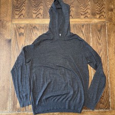 Vince Hoodie Men  s Large Gray 100 Wool Pullover Lightweight Preppy