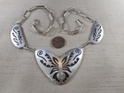 VINTAGE Hopi sterling silver overlay necklace with BUTTERFLY DESIGN — photo 1