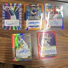 Panini Topps Vilorio Hughes Praytor Duran Hajjar 5 Card Autograph Lot MLB