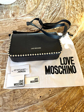 Love Moschino Black Studded Pebbled Leather C...