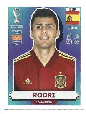 スポーツ選手 PANINI RODRI 09/10 Rodri Panini 2022 FIFA World Cup Soccer Sticker #ESP 14 Spain | eBay