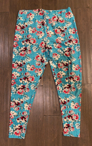 Lularoe blau rosa weiß Blumenleggings TC2 NEU OHNE ETIKETT