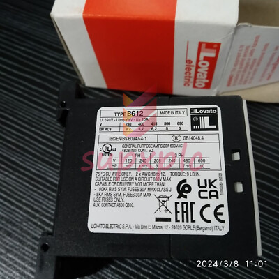 LOVATO contactor BG1201D 24V DC 1PCS NEW