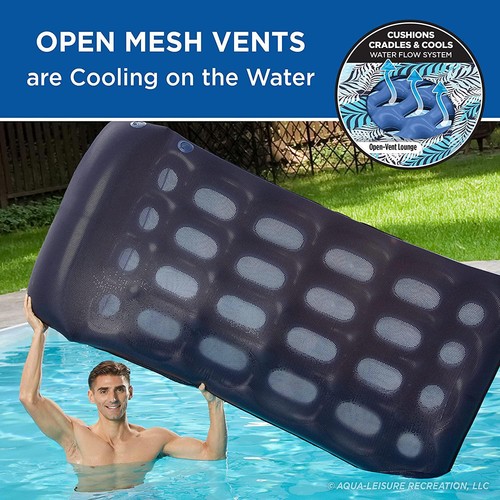Pool Float Lounge Inflatable Extra Large Aqua Oversized Fabric-Covered Adult - Picture 4 of 6