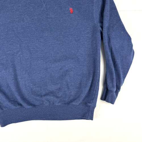 US Polo Assn Mens XL Luxury Feel Blue Long Sleeve Sweatshirt Old Money Casual - Picture 6 of 12