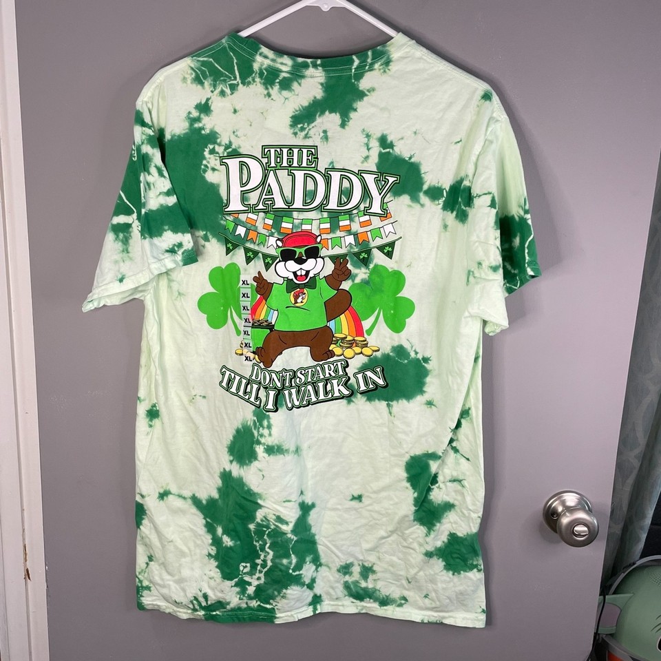 Bucees Mens XL Short Sleeve Tie Dye The Paddy St Patrick's Day TShirt