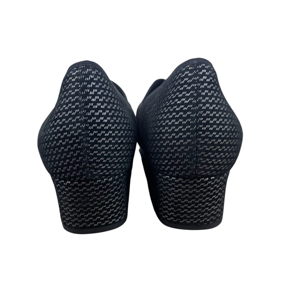Zapatos de vestir Hassia para mujer con patrón negro y plateado Evelyn-J de tacón bloque talla 7 Foto 4 de 4