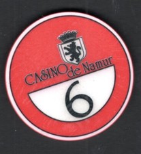 Casino de Namur Roulette "6" Chip, Namur Belgium