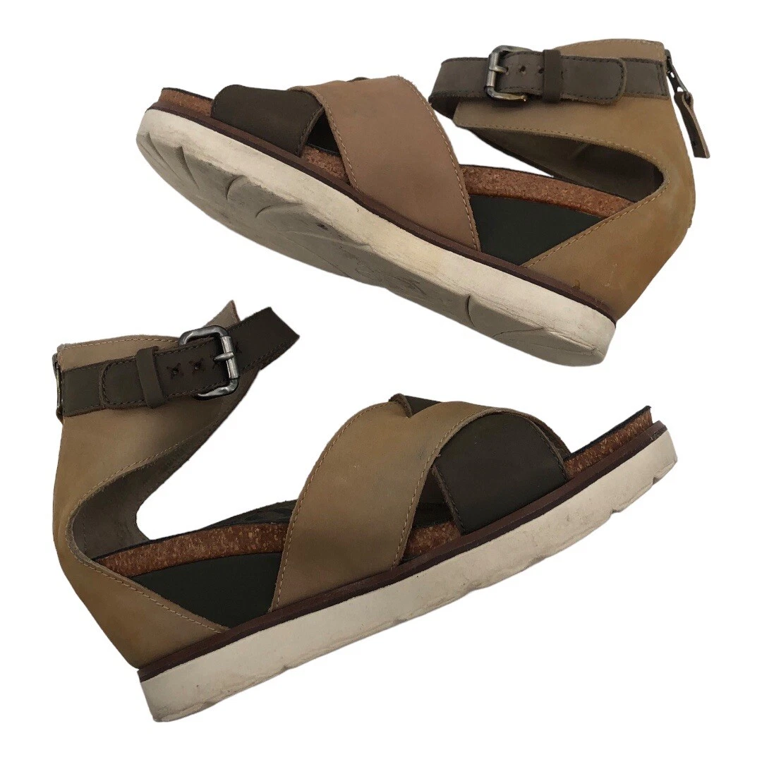 OTBT Womens Teamwork Comfort Wedge Sandal Size 7.5 Pecan