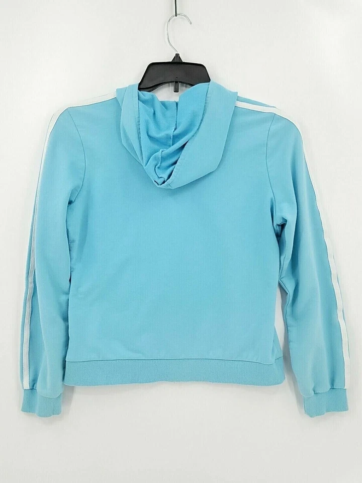 Sudadera con capucha SJB Active para mujer adulta talla mediana azul liso bolsillos cremallera completa Foto 2 de 4