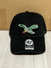 Philadelphia Eagles NFL '47 Brand Throwback Black Clean Up Adjustable Hat