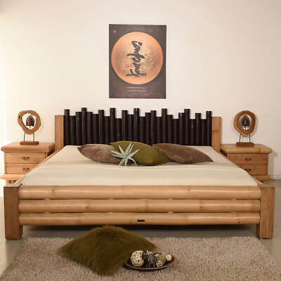 Bambusbett 160x200 Bangkok Natur Doppelbett Bettgestell Holzbett Bett  Design Neu | eBay.de