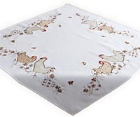 Tischdecke Ostern Mitteldecke 85X85 Osterdecke Bestickt HüHner Ostertischdecke